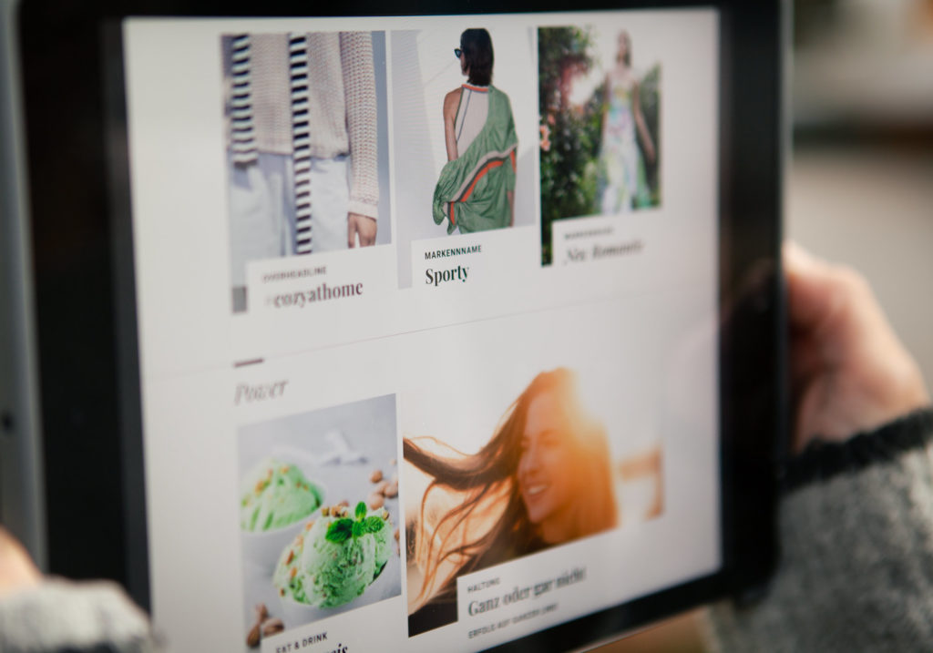Auf der Landingpage erfährt man wie in einem Online-Magazin allerhand News rund um die Themen Mode, Beauty und Trends.