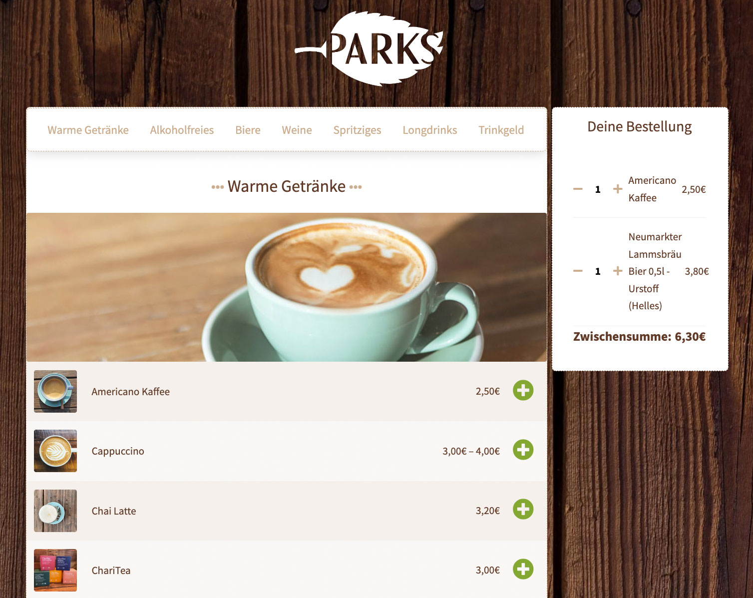 Im Onlineshop vom PARKS Nürnberg kann man direkt im Restaurant mit wenigen Klicks bestellen und direkt zahlen. Das vereinfacht die Abläufe vor Ort.