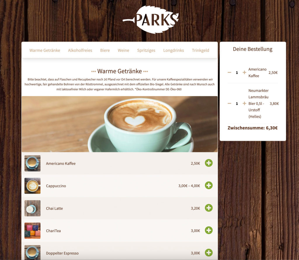 Das Corporate Design des PARKS wurde mit der Website aufgegriffen und seit 2015 immer feiner ausgearbeitet.