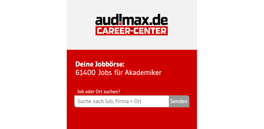 Das Audimax Career Center ist eine Online-Jobbörse, die als Typo3 Webanwendung von uns mitentwickelt wurde.
