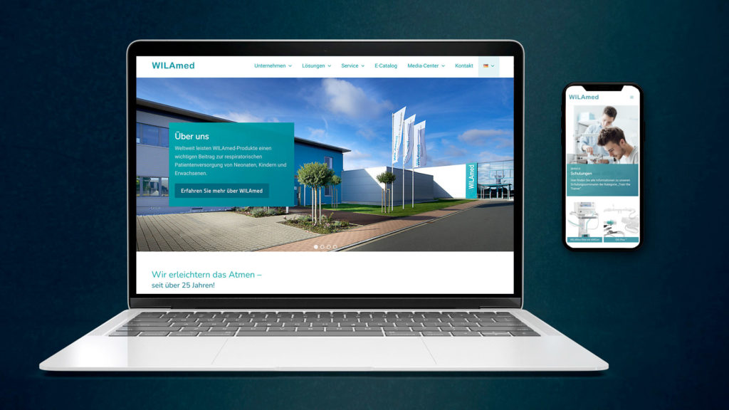 Die Unternehmenswebsite von WILAmed ist ihre digitale Visitenkarte und kommt in einem modernen Design.