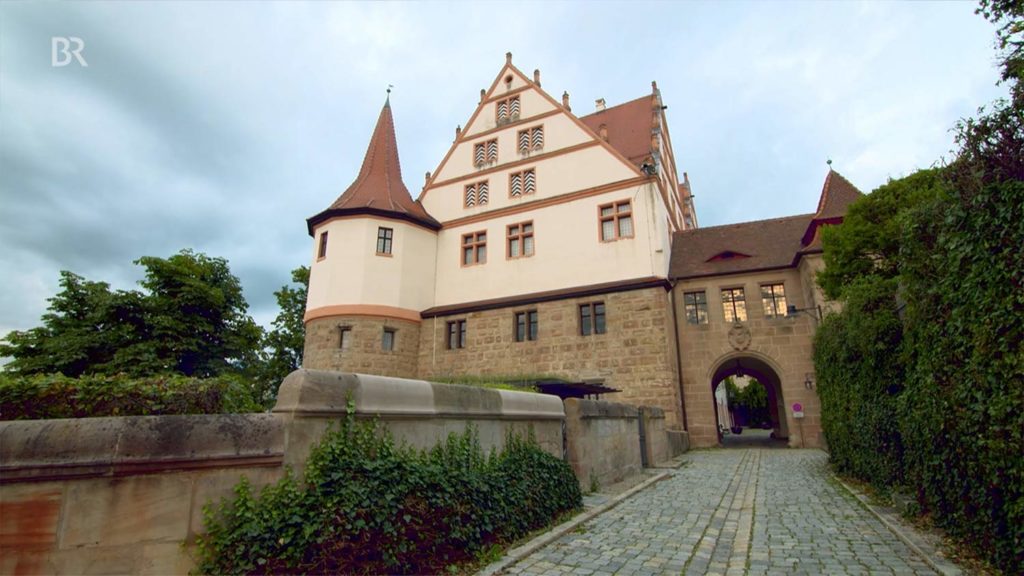 Das Schloss Roth im Sonnenuntergang, gedreht bei Videoproduktion für TV-Sender